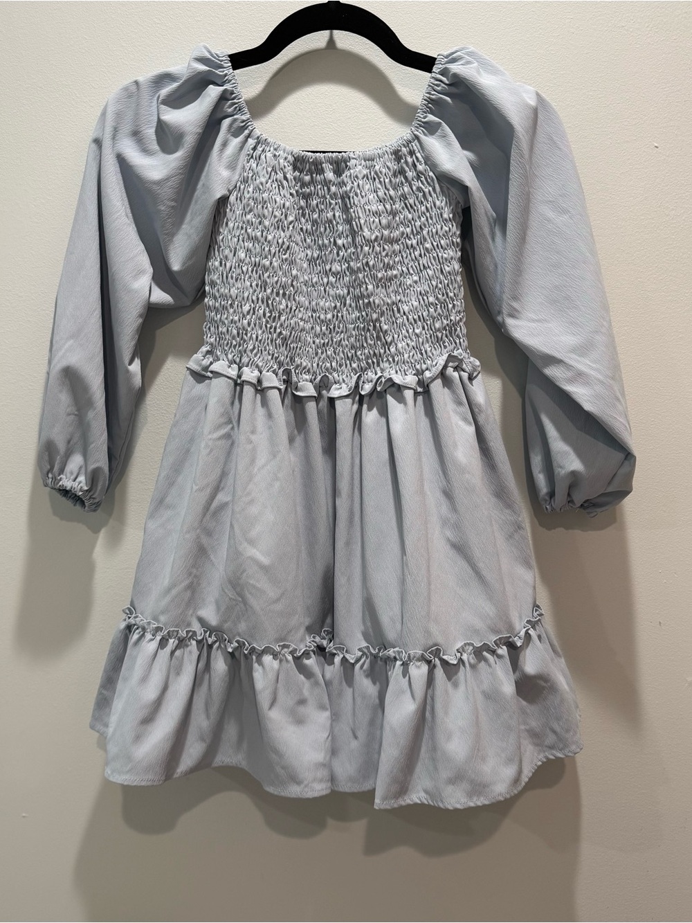 Four Twenty Sailors Steel Blue Smocked Peasant Dress Girls Long Sleeve size 10